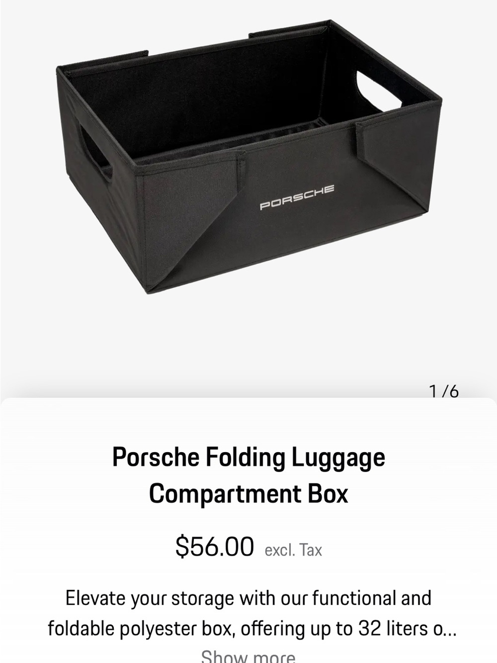 Porsche Design Black Folding Luggage Compartment Box